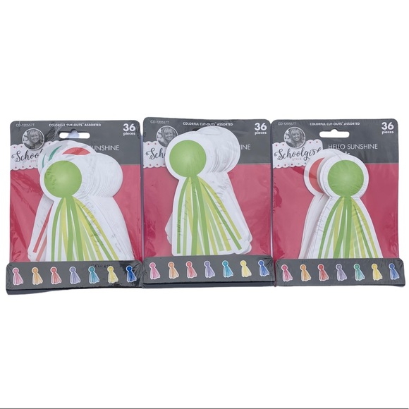 Schoolgirl Style Other - 3 Packs Schoolgirl Style Tassels Hello Sunshine Cut Outs 108 Tassels NIP